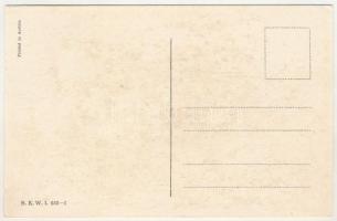 Girl with Dachshund dog puppies. B.K.W.I. 633-1. unsigned August Patek (?) (ázott / wet damage)