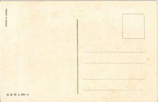 Girl with Dachshund dog puppies. B.K.W.I. 633-4. unsigned August Patek (?) (ázott / wet damage)