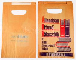 Állami Könyvterjesztő Vállalat és NDK Centrum reklám papírtáska, jó állapotban, 34×21 cm