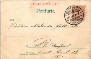 1900 Viele Grüsse / Art Nouveau lady. Kanitz C. és Fiai s: F. A. (fl)