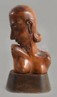 Tóth Alexandru [Sándor] (1919-1993) Nagybányai művész. Art deco félakt női szobor 1938. Lakkozott fa...