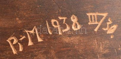 Tóth Alexandru [Sándor] (1919-1993) Nagybányai művész. Art deco félakt női szobor 1938. Lakkozott fa...