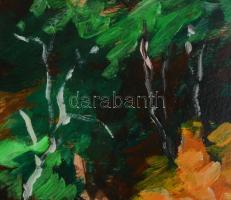 Deák János (1928-2018): Nagybánya. Vegyes technika, karton. Jelzett, hátoldalán címkén feliratozott,...