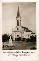 1941 Óbecse, Stari Becej; Eucharisztikus kongresszus 1937, templom / church. photo + "1941 ÓBECSE VISSZATÉRT" So. Stpl. (EK)