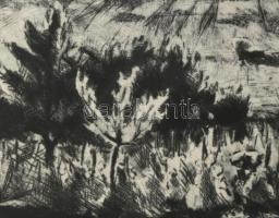 Iván Szilárd (1912-1988): Szüretelők. Rézkarc, papír, jelzett, paszpartuban, 29x38,5 cm