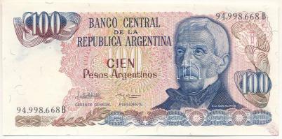 Argentína DN (1984-1985) 100P "94.998.668 B" T:UNC Argentina ND (1984-1985) 100 Peso "94.998.668 B" C:UNC Krause P#315