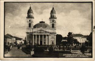 1917 Szatmárnémeti, Szatmár, Satu Mare; Catedrala cu parcul / székesegyház a parkkal / dom with park. photo