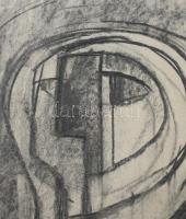 Rác András (1926-2013): Szentendrei ikon. Szén, papír, jelzés nélkül. Proveniencia: A művész hagyaté...