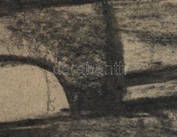 Rác András (1926-2013): Szentendre. Szén, papír, jelzés nélkül. Proveniencia: A művész hagyatéka. 53...