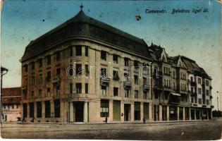 1914 Temesvár, Timisoara; Belváros, Liget út, Röntgen Intézet, Hunyadi üzlete / street, shops (Rb)