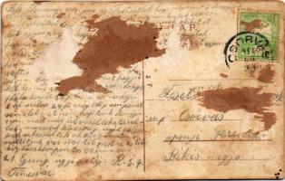 1914 Temesvár, Timisoara; Belváros, Liget út, Röntgen Intézet, Hunyadi üzlete / street, shops (Rb)