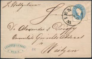 1861 15kr levélen "WIEN" - "WAITZEN"