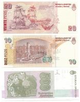 Argentína DN (1990-2018) 10P + 20P + 500A T:UNC-AU
Argentina ND (1990-2018) 10 Peso + 20 Pesos + 50...