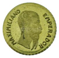 Mexikó DN "Miksa" jelzetlen modern mini Au érem bizonytalan aranytartalommal (0,20g/10mm) T:AU patina Mexico ND "Maximilian" modern mini Au medallion without hallmark, with uncertain gold content (0,20g/10mm) C:AU patina