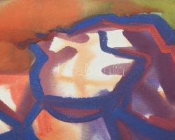 Szabó Klára (-): Ház előtt. Akvarell, papír, jelzés nélkül, a hátoldalán feliratozott, paszpartuban....