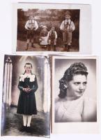 Vegyes régi fotók, fotólapok (családi képek, portrék, csoportképek, stb.), kb. 100 db