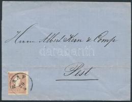 1860 10kr II levélen "RAAB" - "PESTH Früh"