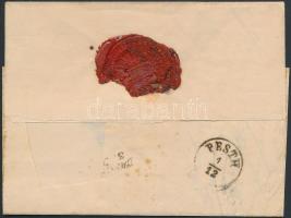 1862 5kr + 10kr ajánlott levélen "DETTA" - "PESTH" - Metzenseifen (hátoldal hián...