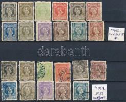 Szerbia 1904-1918 2 db teljes és 2 db hiányos sor, stecklapon