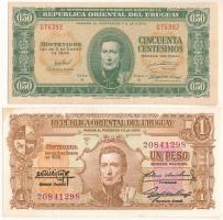 Uruguay DN (1966) 50c + DN(1948) 1P T:AU-XF Uruguay ND (1966) 50 Centesimos + ND(1948) 1 Peso C:AU-XF Krause P#34, P#35
