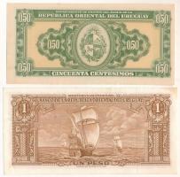 Uruguay DN (1966) 50c + DN(1948) 1P T:AU-XF
Uruguay ND (1966) 50 Centesimos + ND(1948) 1 Peso C:AU-...
