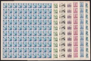 Jugoszlávia 100-as ívek, 70 db-os ív tétel, 7 különféle összesen 7.000 bélyeg