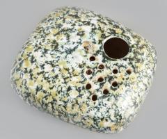 Ikebana váza. Komlós Testvérek terve alapján. Mázas kerámia, jelzett, hibátlan, 17x15 cm