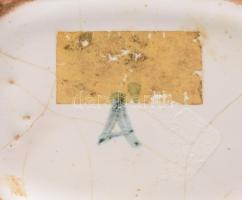 Ikebana váza. Komlós Testvérek terve alapján. Mázas kerámia, jelzett, hibátlan, 17x15 cm