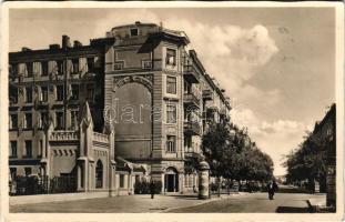 1944 Lublin, Krakauer Strasse. Stengel / street view, café, advertising column
