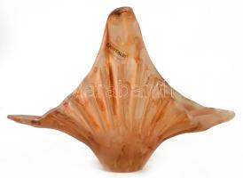 Lavorazione Murano savmaratott hutaüveg asztaldísz, címkével jelzett, hibátlan, 22x16 cm