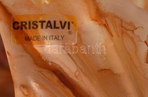 Lavorazione Murano savmaratott hutaüveg asztaldísz, címkével jelzett, hibátlan, 22x16 cm