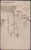 1835 Lemberg fellebbviteli bíróság által kiállított dokumentum igazolás kifizetésről, papírfelzetes ...