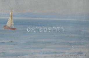 Muzsinszki Nagy Endre (1886-1975): Vitorlások a Balatonon Siófoknál. Olaj, vászon. Jelezve jobbra le...