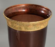 Aranyozott talpas dekorkehely, minimális kopással, m: 21,5 cm