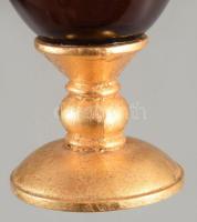 Aranyozott talpas dekorkehely, minimális kopással, m: 21,5 cm