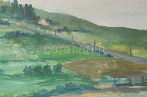 Vargha jelzéssel (Vargha László?): Balaton, háttérben a Badacsony. Olaj, vászon. Fakeretben. 50x69 c...