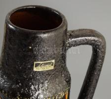 Scheurich retro vulkánmázas fülesváza. Jelzett, hibátlan, m: 28 cm