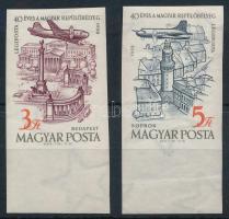 1958 40 éves a magyar repülőbélyeg ívszéli vágott sor (5.000)