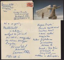 ca 1960-1980 Gádor Magda (1924-1922) szobrászművész és grafikus 5 db grafikája füzetlapokon, valamin...