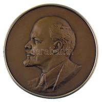Szovjetunió 1970-1980 k. "Lenin" bronz plakett hátlapon akasztóval támasztóval (102mm) T:AU,XF Soviet Union cca. 1970-1980. "Lenin" bronze plaque, on the back with hanger and supporter (102mm) C:AU,XF
