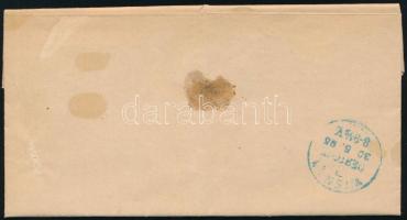 1895 Távolsági levél kék "VASVÁR" bélyegzéssel Bécsbe (Gudlin 150 p)
