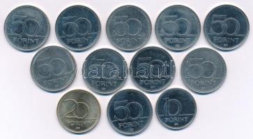 2006-2021. 50Ft (10x) forgalmi emlékpénz, közte "1956-os forradalom", "Római Szerződé...