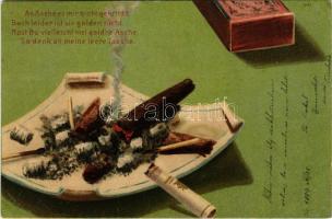 1899 'An Asche es mir nicht gebricht...' / cigarette and cigar art postcard. litho (EK)