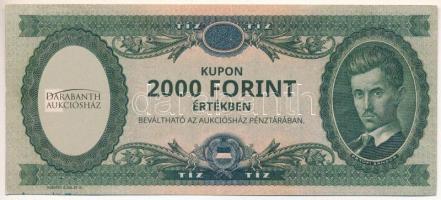 2023. "Darabanth Aukciósház" 2000Ft értékű, elcsúszott sorszámmal "00005" kuponja T:UNC