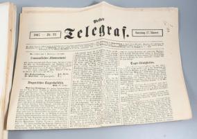 1864-1867 Vegyes budapesti újság tétel, magyar és német nyelven, 9 db