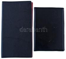 2db kisalakú műbőr éremberakó használt állapotban, összesen 100 férőhellyel, klf méretű érmék számára