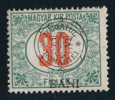 Kolozsvár 1919 Pirosszámú portó 30f Bodor vizsgálójellel (16.000) (nagy gumihiba / gum disturbance)