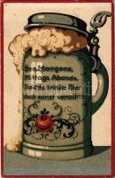 'Des Morgens, Mittags, Abends..." Deutsche Trinksprüche Serie 401-6. / beer mug (EK)