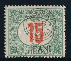 Kolozsvár 1919 Pirosszámú portó 15f Bodor vizsgálójellel (10.000)