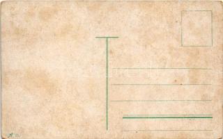 Wien, Panorama mit Burgtheater. Franz Josef / I. Ferenc József / Franz Joseph I of Austria in huntin...